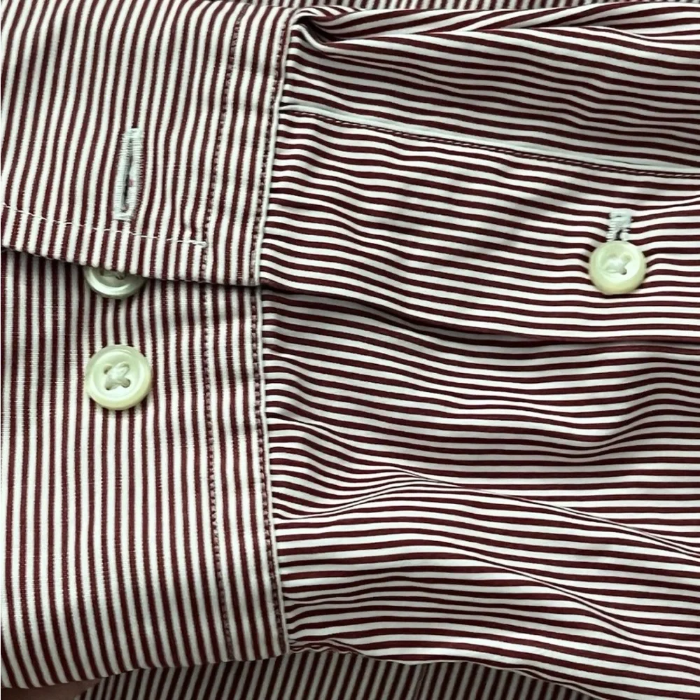 Ralph Lauren Shirt 17 Red White Red Striped Pony Button Up Long Sleeve Mens XL